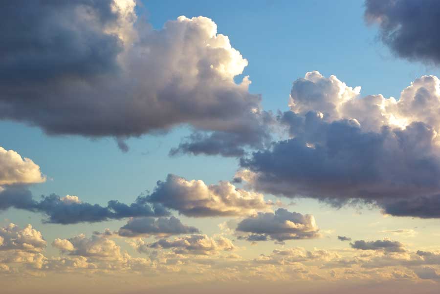 sunlight reflecting on clouds