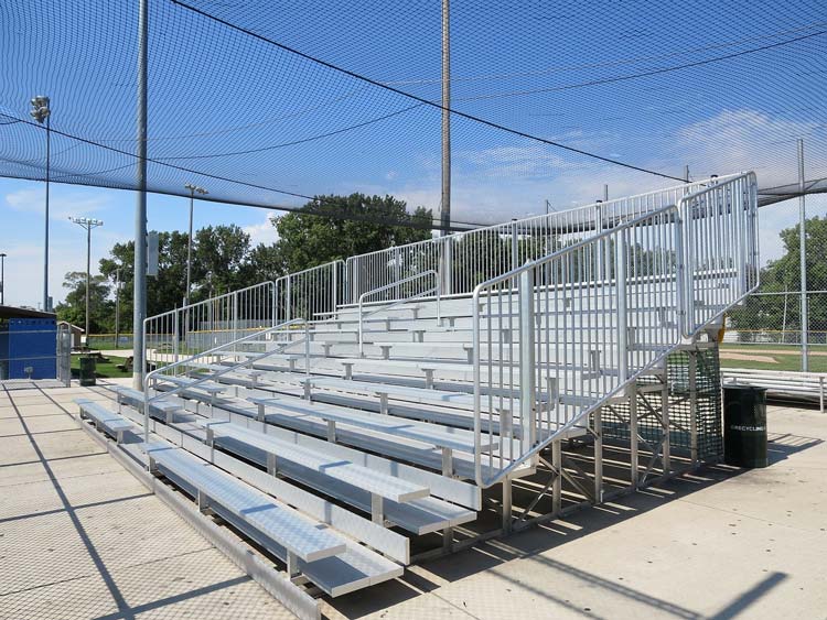 aluminum bleachers at baseball game example