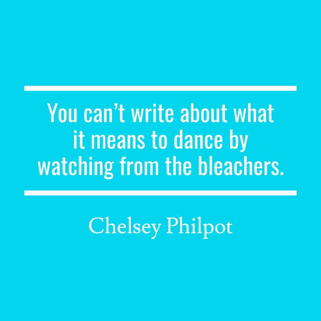 Chelsey Philpot quote about bleachers