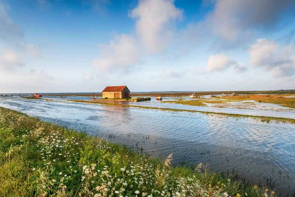 flood waters surrounding house