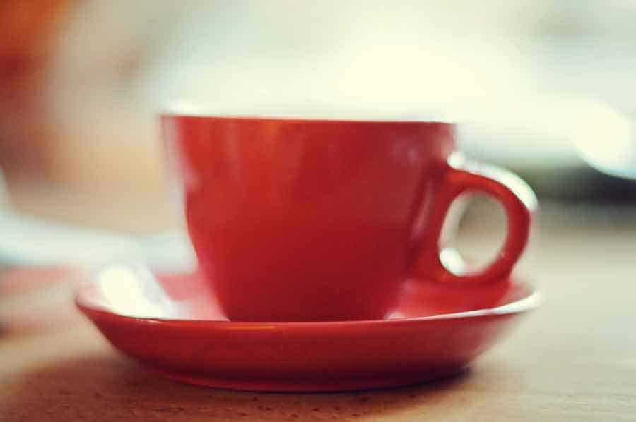 red coffee cup