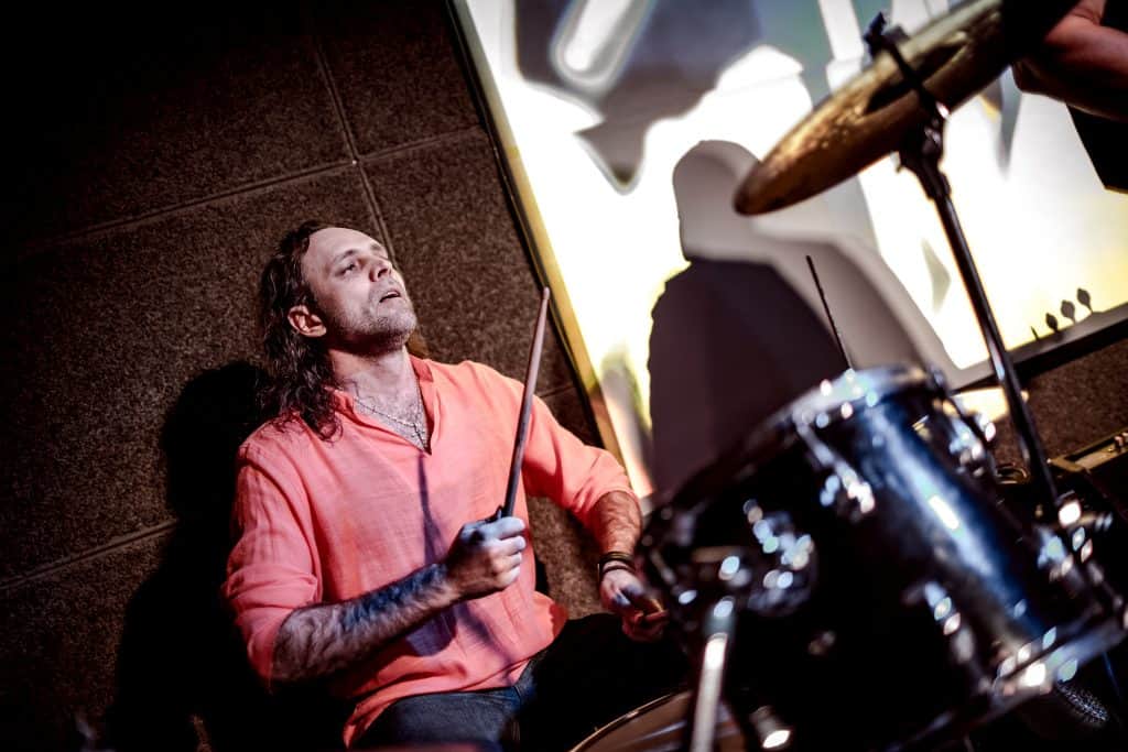 Man Playing Drums