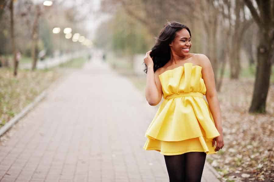 woman in yellow dress