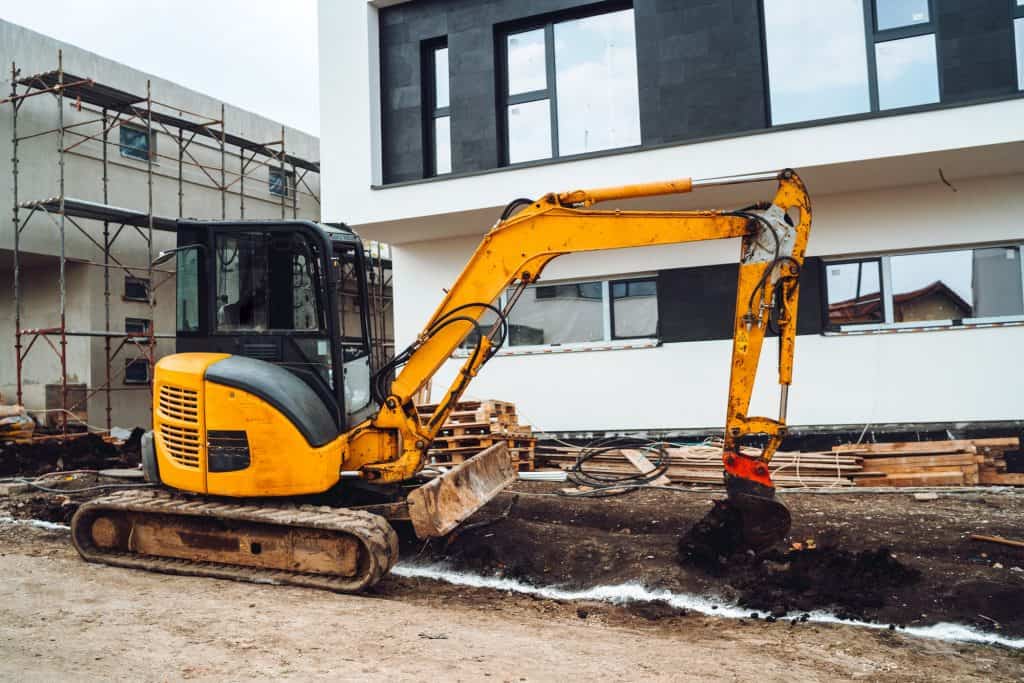 Industrial machinery on construction site