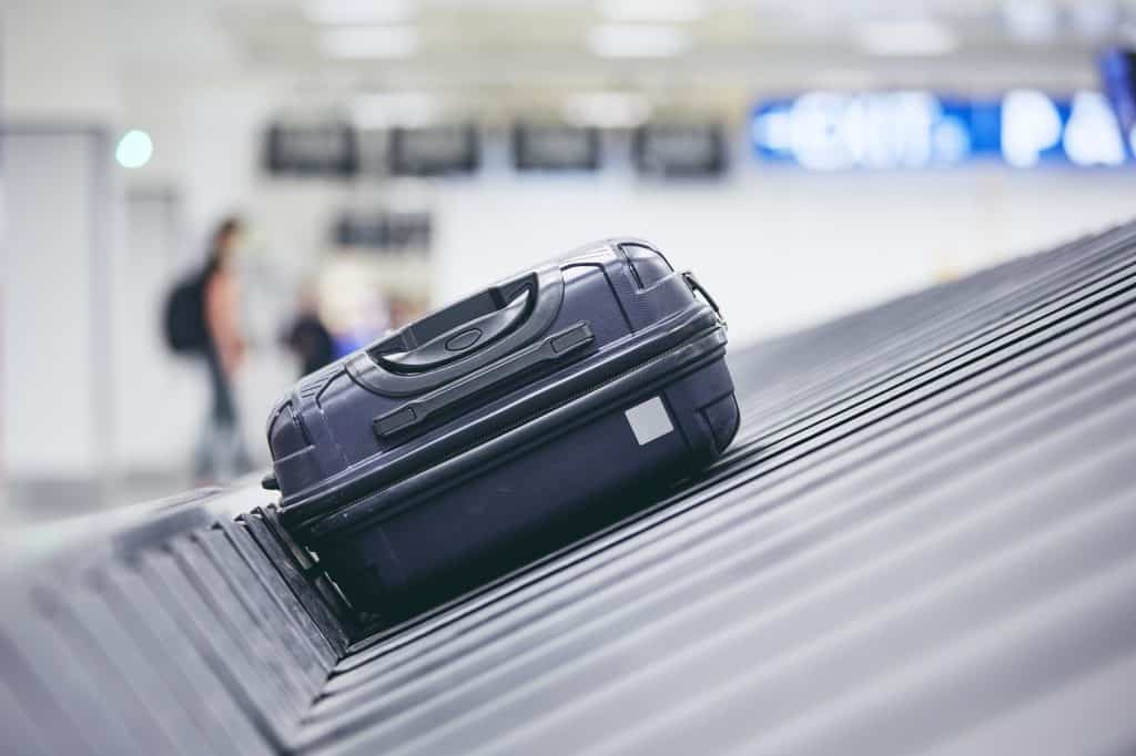 Suitcase on baggage claim